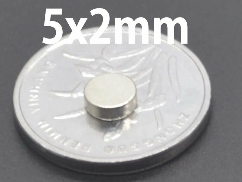 模型の開閉や脱着に 強力 極薄 ネオジムマグネット5mm×2mm　5個セット☆