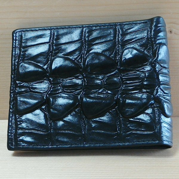 二つ折り　財布　メンズ　本革　高級　牛革　使用　クロコダイル　型押し　高品質財布　４６Ｃ