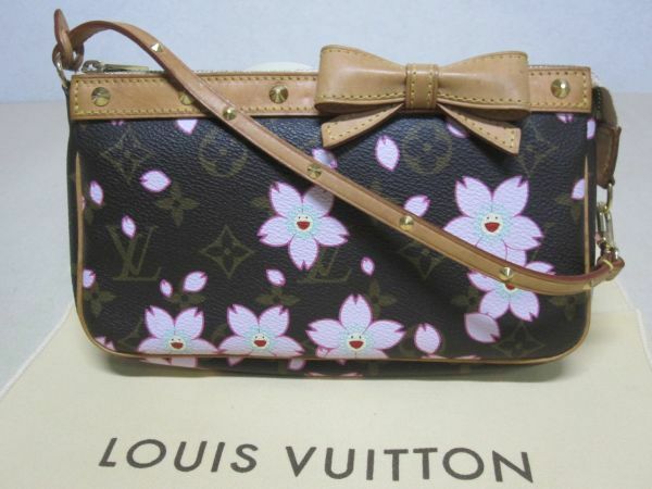 本物・美品・ルイヴィトン Louis Vuitton モノグラム チェリーブロッサム 村上隆 アクセソワール ポーチ　限定品