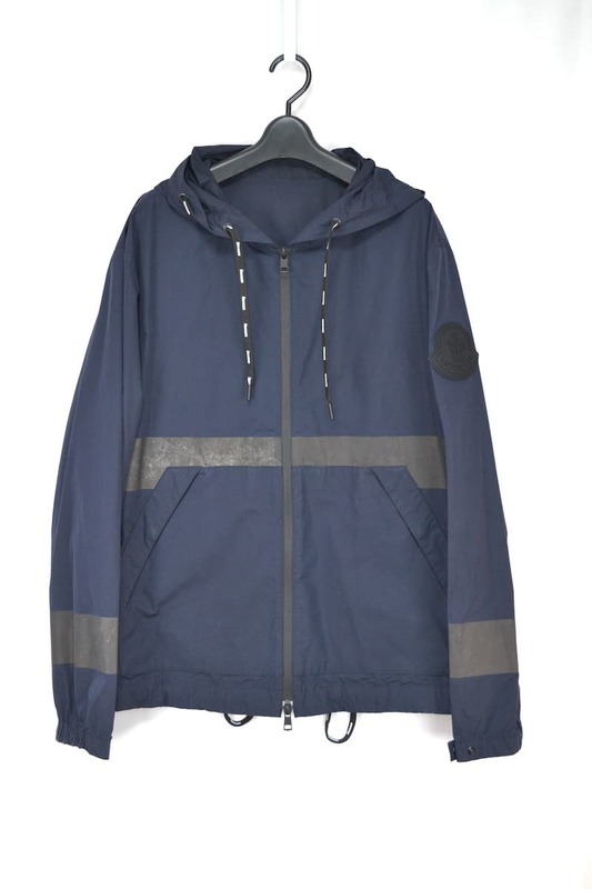 中古 MONCLER ADOUR Shell Hooded Jacket モンクレール ネイビー ナイロンパーカー ウインドブレイカー1B70400 54A91 サイズ4