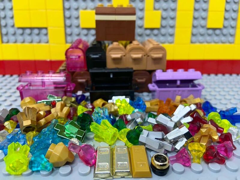 ☆財宝☆ レゴ 特殊パーツ 大量100個以上　宝箱 鉱石 クリスタル 金 銀 ダイヤ 宝石 LEGO 宝物 宝　B110705