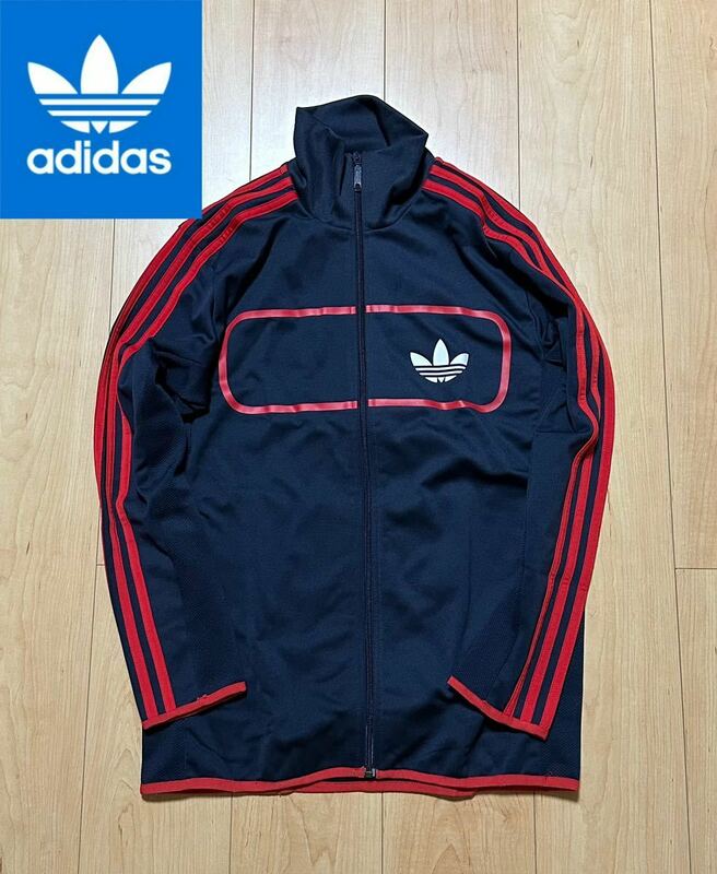 早い者勝ち 送料230円 アディダス adidas ジャージ トレフォイル オリジナルス ベッケンバウアー ATP トラックジャケット ロゴ ライン 紺