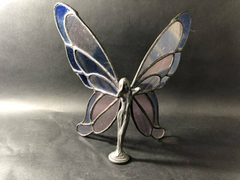 蝶の妖精　バタフライレディー　ステンドグラス　インテリア　アンティーク雑貨　ビンテージ