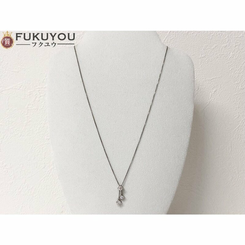 Pt850/Pt900 ダイヤモンドトップ 総0.51ct ベネチアンチェーン プラチナネックレス 48.5cm 4.2g