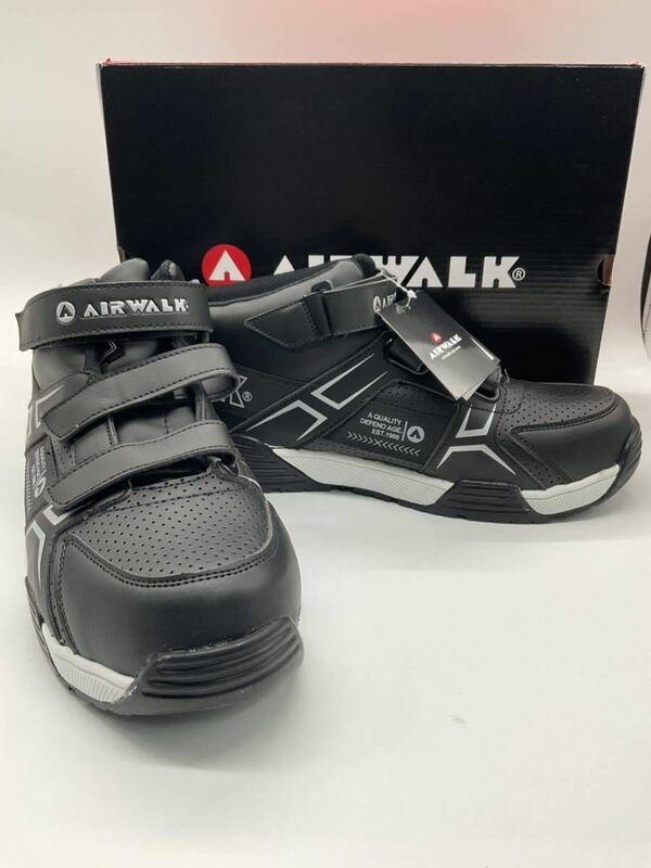 ブラック 26.5cm AIR WALK ベルトライン AW-970 樹脂先芯入 軽量スニーカー 新品未使用 安全靴 エアウォーク