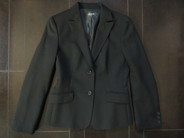 ■新品同様上質美品 東京スタイル【GRADER】グレード高級ウールブラックジャケット9号M j323