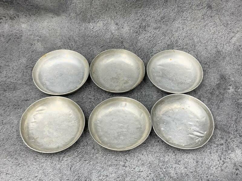 【 レトロ アンティーク アルマイト 小皿 6枚 】旧日本 皿 アウトドア コレクション