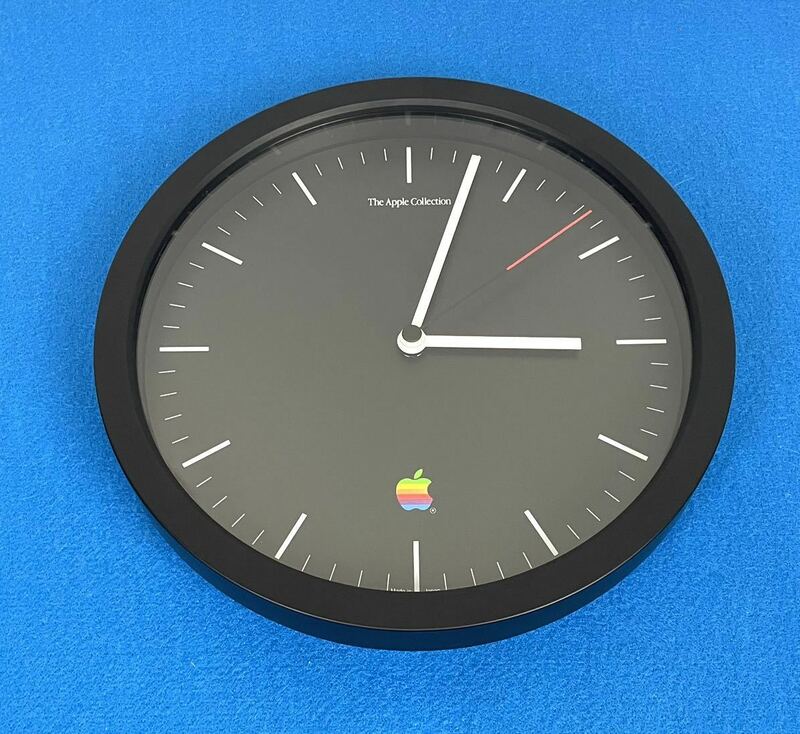 ●希少 Apple Computer アップル コンピューター 壁掛け時計 Made in JAPAN レインボーロゴ 非売品 ノベルティーMacintosh 掛時計●