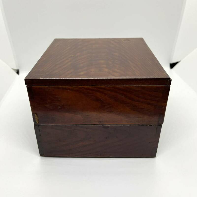 重箱 二段 レトロ 骨董 アンティーク 木製 木箱 漆器