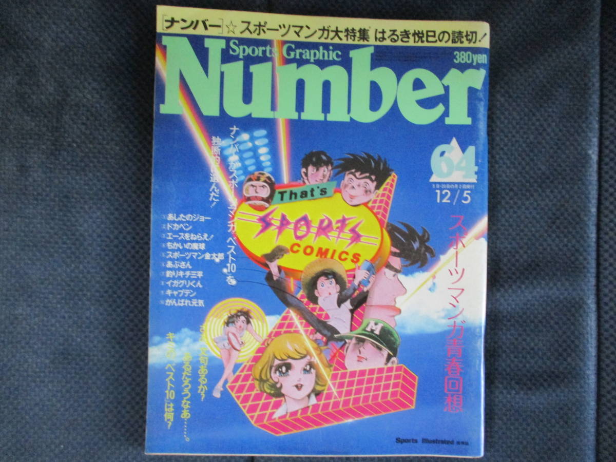 『ナンバー64 スポーツマンガ大特集 はるき悦巳の読切』　昭和57年12/5　スポーツマンガ青春回想　破れ・切り抜きなし