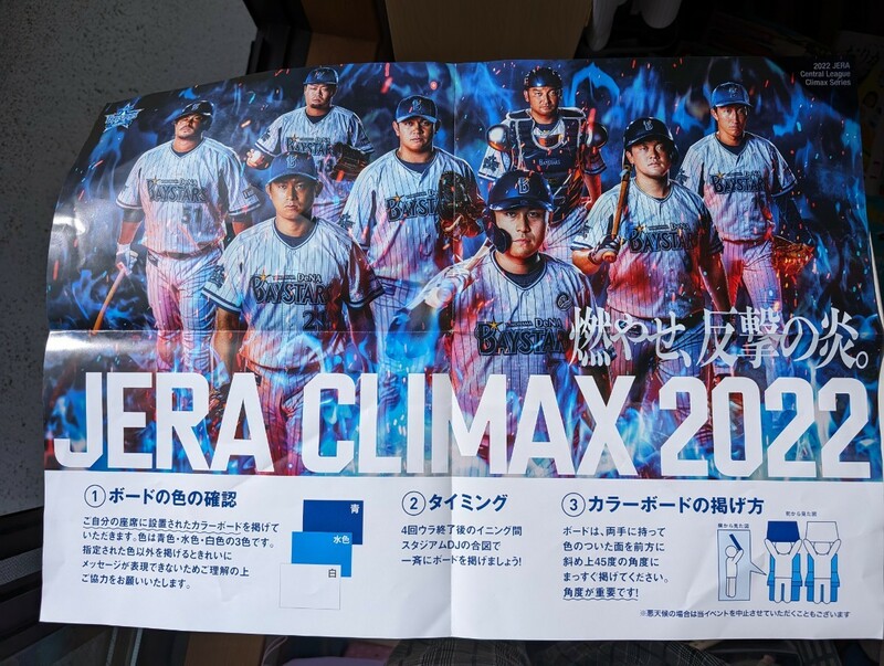 横浜DeNAベイスターズ　クライマックスシリーズ2022年 配布カラーボード 横浜反撃