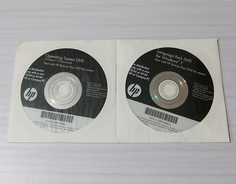 hp Windows7 Professional 32bit/64bit + Language Pack DVD