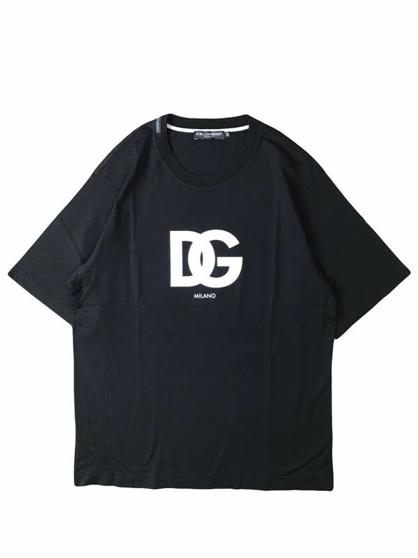 (D) DOLCE&GABBANA ドルチェ&ガッバーナ DGロゴプリント 半袖 Tシャツ 44 ブラック