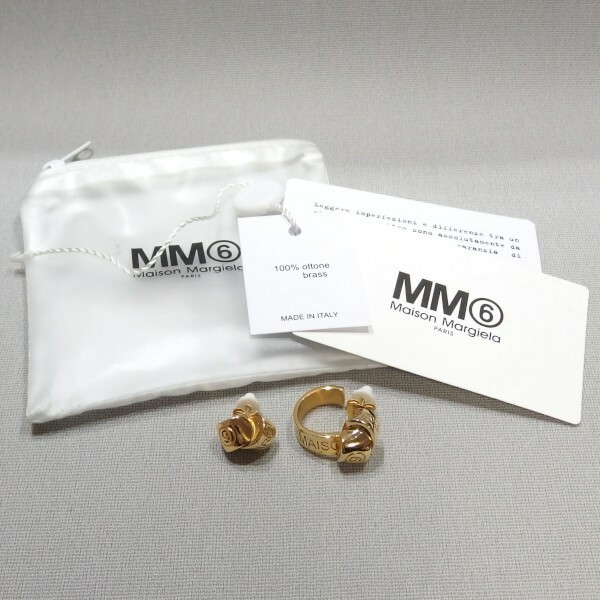★MM6 Maison Margiela Gold Knot Earrings S32VG0073 ゴールド ピアス ロゴ メゾン マルジェラ★