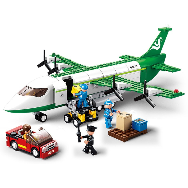 飛行機 貨物機 LEGO互換ブロック玩具　航空機 旅客機 空港 シティ