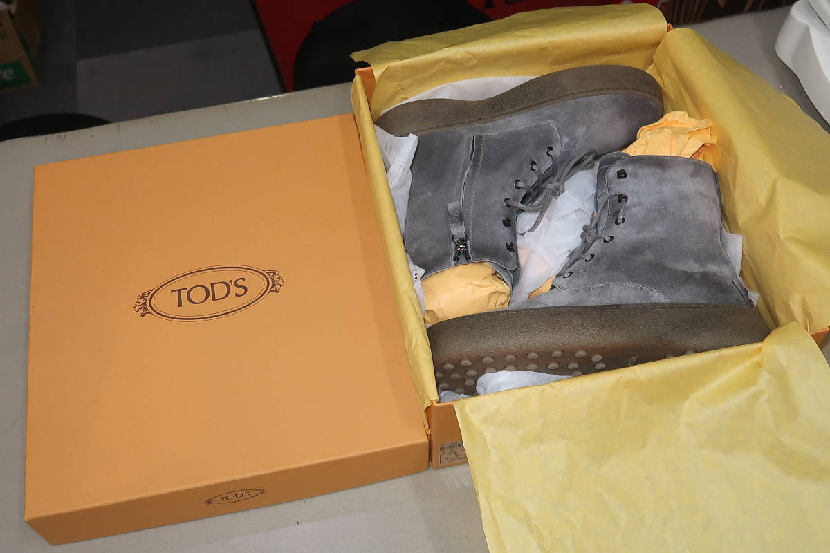▲▽未使用 TOD'S トッズ レザー スエード ショート ブーツ メンズ 6△▼