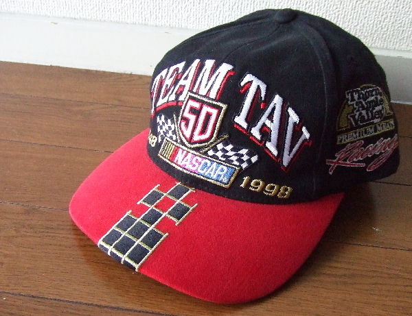 新品デッドストック★1998 TEAM TAV★ナスカーNASCAR 限定キャップ　帽子50周年ビンテージCale Yarboroughレーシング新品usaアメリカ長瀬