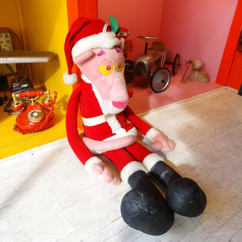 ★Vintage Pink Panther christmas santa claus big cuddly toy