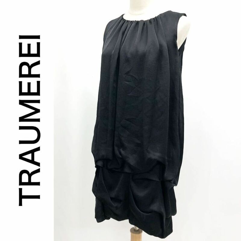 TRAUMEREI トロイメライ シップス ノースリーブ ワンピース ドレス ひざ丈 ブラック 黒 サイズ表記ナシ パーティ キャバドレス お呼ばれ