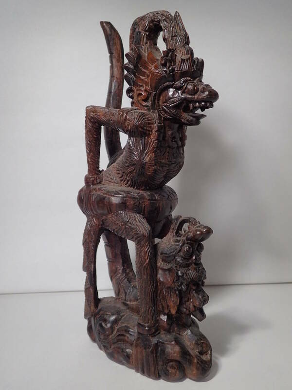 Bali バリ島 ハヌマーン 黒檀 木彫り 彫刻 高さ約20.5㎝ ガルーダ