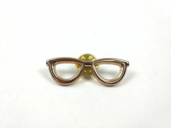 メガネ型 眼鏡 ピンバッジ ゴールドカラー ピンズ