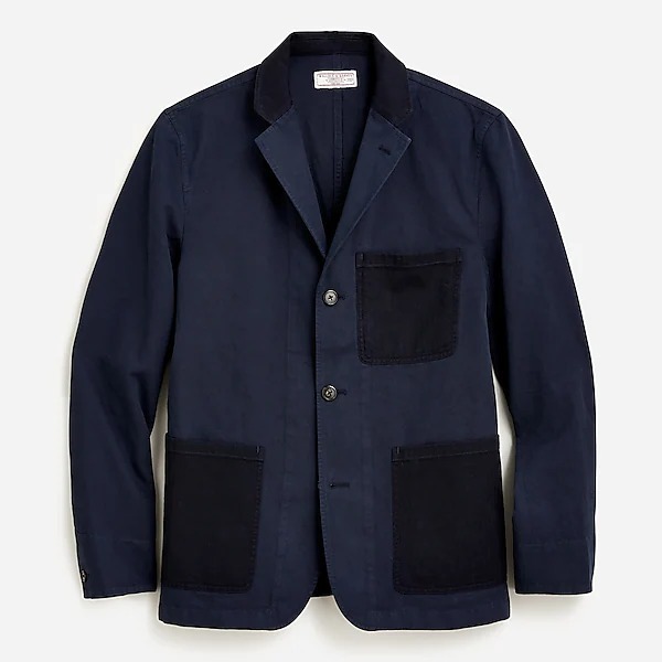 【新品】サイズ:38R (M相当) WALLACE & BARNES ウォレス&バーンズ blazer in Italian cotton-linen blend 麻混綿 3つボタン ジャケット 2