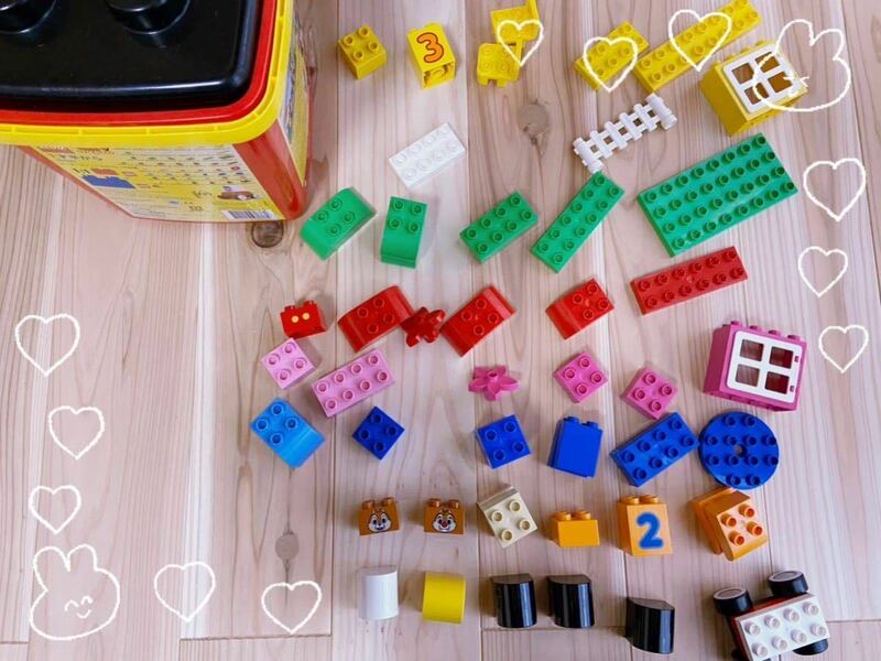 レゴ デュプロ　ミッキー&フレンズのバケツ　ディズニーブロック欠品有り　LEGO duplo Disney 赤いバケツ　基礎版付き
