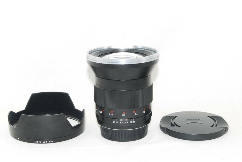 ★良品★Carl Zeiss DISTAGON ディスタゴン T* 21mm F2.8 ZE CANON キャノン EFマウント フード付き♪