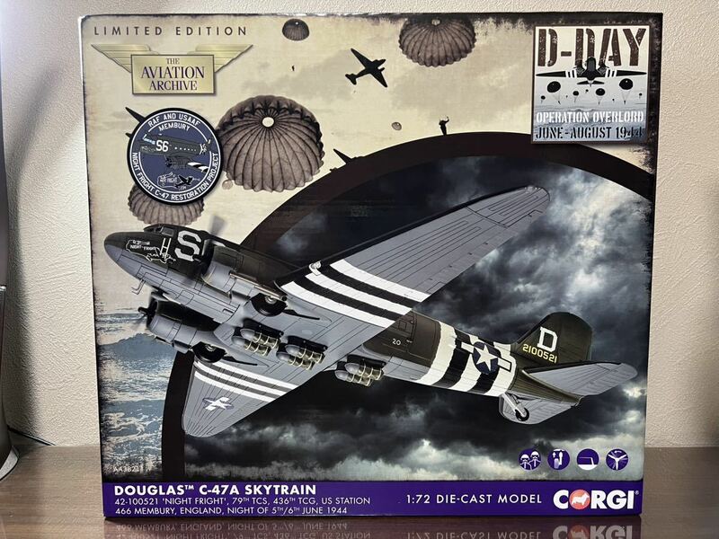 corgi コーギー　ダグラス C-47A スカイトレイン 「Night Fright」 1944年6月5/6日　1/72 新品未使用