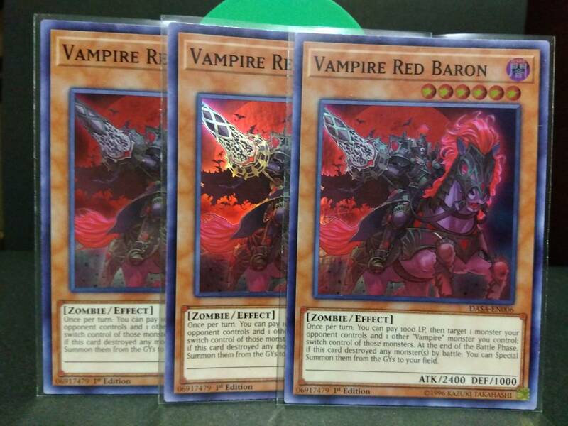 即決　 遊戯王　英語版　3枚セット　ヴァンパイア・レッドバロン　Vampire Red Baron　 スーパーレア　まとめて取引歓迎です