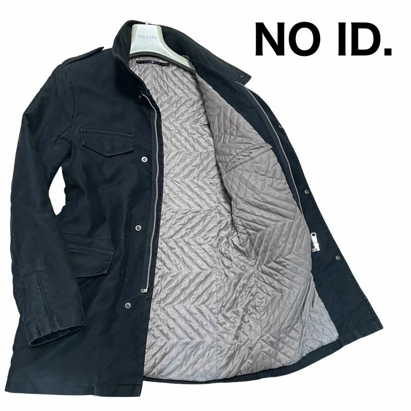 NO ID. ノーアイディー　ミリタリージャケット　M-65 フィールドジャケット　ブルゾン　裏地キルティング　重厚感　フリーサイズ　日本製