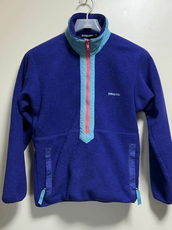 美品 90s Patagonia ハーフジップフリース XS ブルー シンチラ