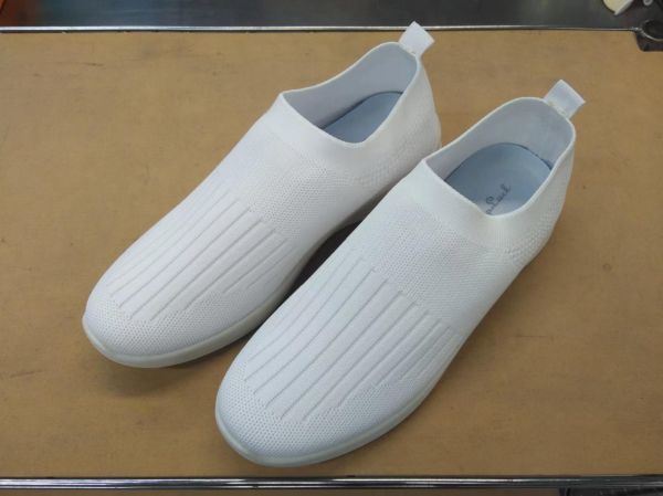B品 スリッポン 2Way フライニットスニーカー ホワイト 26.5cm ルームシューズ ナースシューズ メンズ レディース 男女兼用 sl_22331 ②