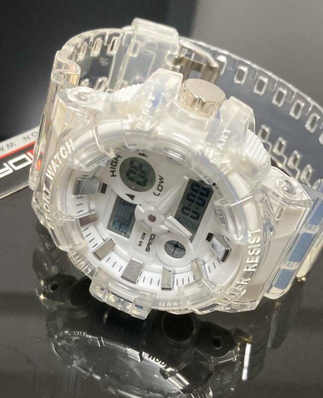 ゴールデンウィークセール　メンズ腕時計 サーフィン　ダイバーズウォッチ スポーツ 防水腕時計　デジタル　1122Mスケルトン　