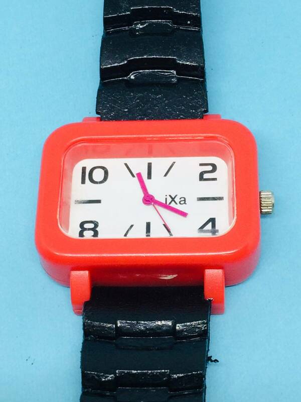 (A21)楽しむ時計(*'▽')・J-AXIS（電池交換済み）カラフル・ウォッチUSED（送料全国一律185円）お洒落な時計です。