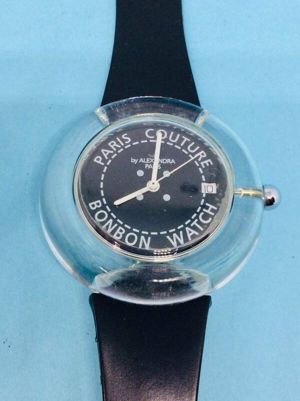 (A29)フランス(*'▽')BOBON・WATCHIディト（電池交換済み）スケルトン・ユニセックス腕時計USED（送料全国一律185円）素敵な高級時計です。
