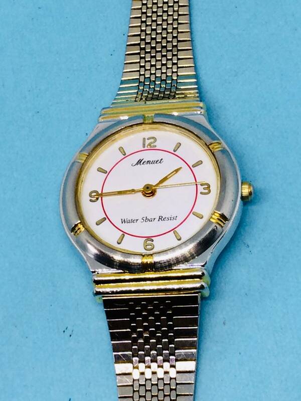 (A59)カシオ(*'▽')CASIO・MENWET・メヌエット（電池交換済み）レディス腕時計USED（送料全国一律185円)おしゃれな時計です。