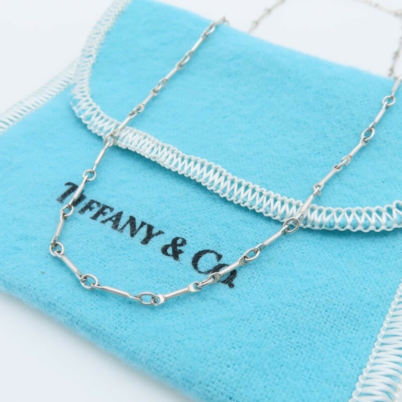 美品 Tiffany&Co. ヴィンテージ ティファニー ボーン リンク チェーン シルバー ネックレス 41cm SV925 HH215