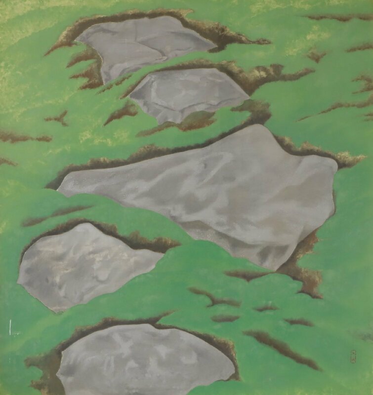 横田仙草 日本画 風景画 40号 大作 額装品