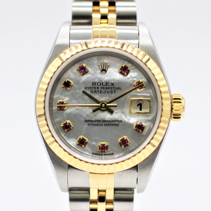 【ロレックス】 腕時計　デイトジャスト　79173NGR　YG×SS　シェル文字盤　ロレゾール　自動巻き　レディース　中古品