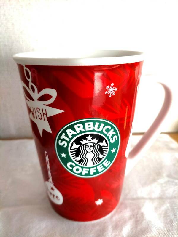 未使用品★2009年Starbucks スターバックスコーヒーカップ旧ロゴクリスマスホリデーシーズンマグカップトールサイズ355mlスタバ