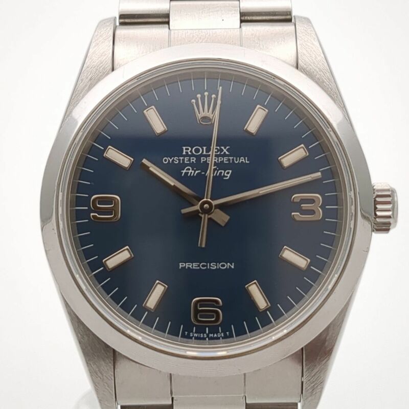 ロレックス　エアキング　14000　自動巻　SS　ブルー　シルバー　メンズ　腕時計　ROLEX　中古　◆3111/藤枝インター店