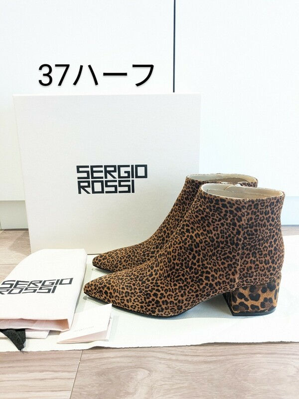 新品 sergio rossi ブーツ イタリア製 未使用 セルジオロッシ 靴 37ハーフ ブーティー