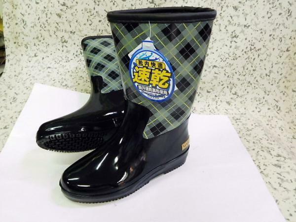 激安! 雨靴 レイン 長靴 レディース ML-2203 速乾 黒色 EEE幅 23,5cm ￥3780