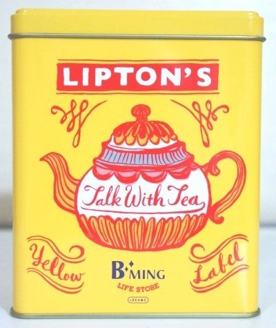 ★☆空き缶☆LIPTON'S Talk With Tea☆約１４cm×約８cm×約１１．５cm☆美品☆★