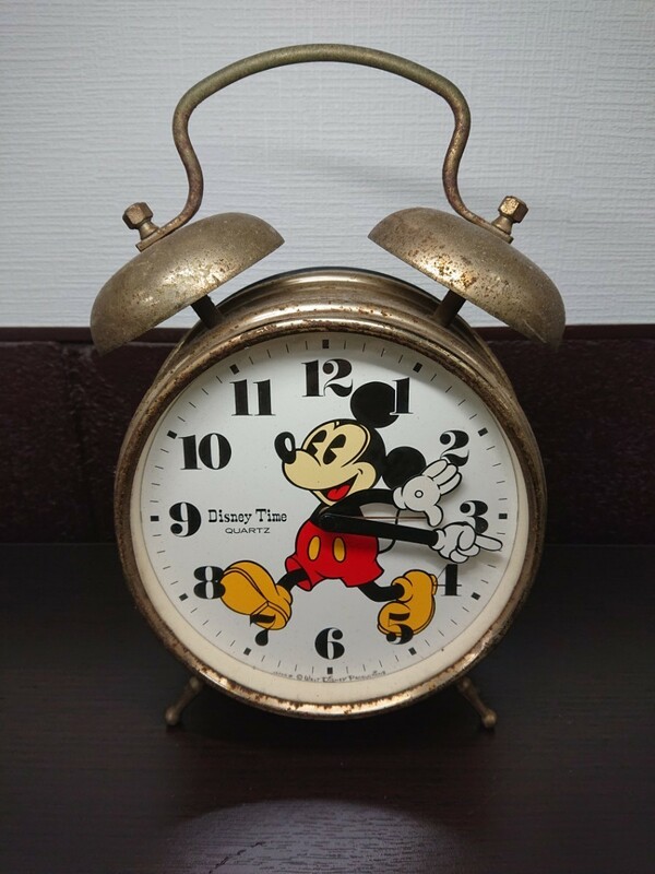 No.684 ★当時物★ 置時計 FD767G ミッキーマウス ディズニー Disney Time QUARTZ 目覚まし時計 レトロ