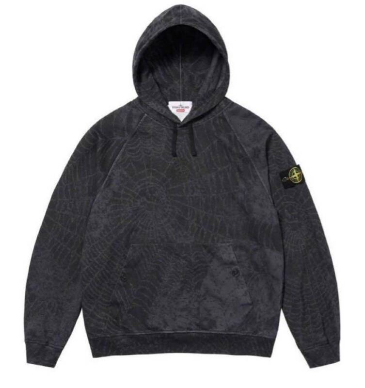 Sサイズ　Supreme Stone Island Hooded Sweatshirt Black パーカー　黒　フーディー ストーンアイランド