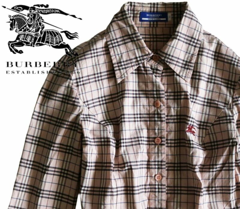 【BURBERRY BLUE LABEL】長袖シャツ　ノバチェック　S　日本製