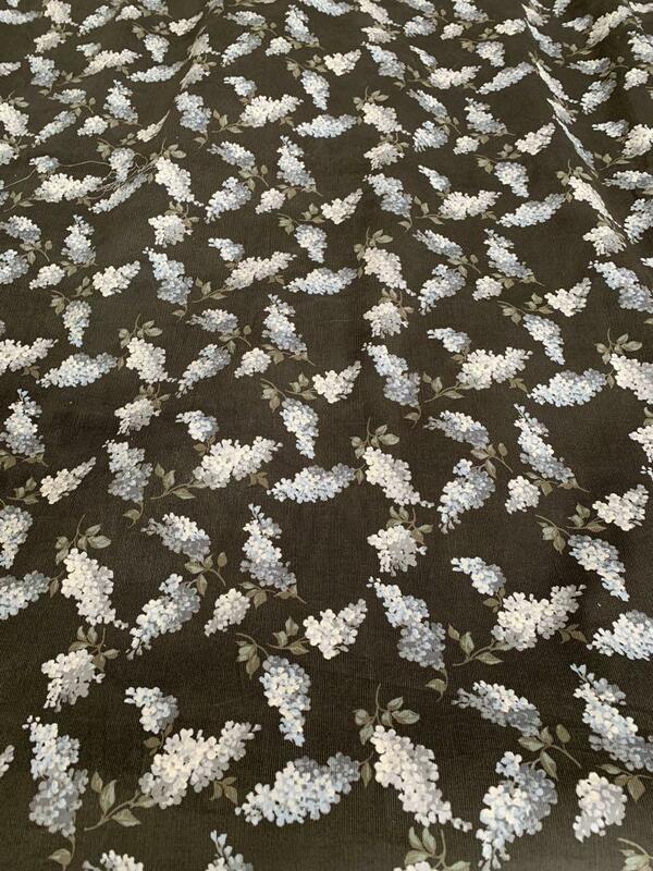 【生地】シャツコール花柄・マンセルコレクション108×1m・グレー×水色・綿