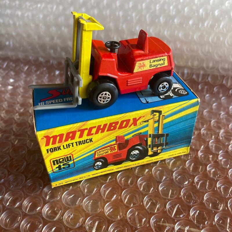 未使用【マッチボックス 】15 FORK LIFT TRUCK イギリス製　LESNEY MATCHBOX ミニカー　デッドストック　箱付き